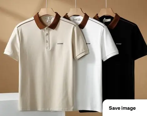 "Classic  Polo with Beige Accents"